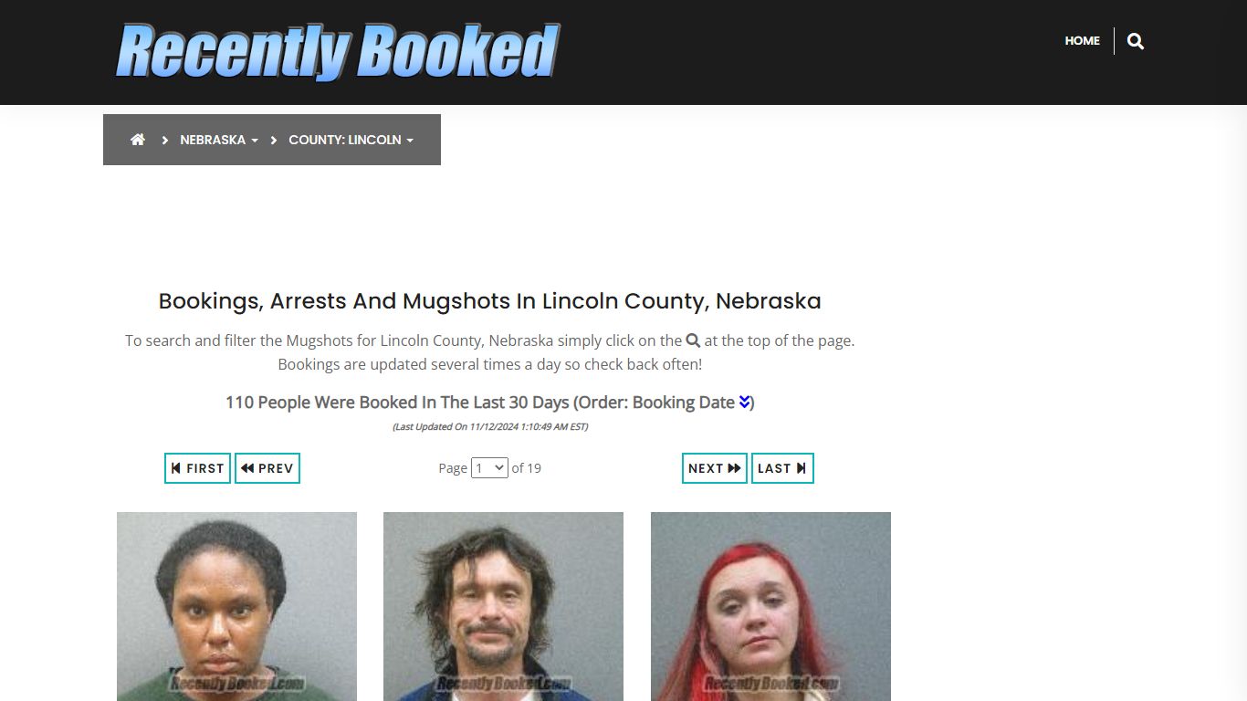 Bookings, Arrests and Mugshots in Lincoln County, Nebraska